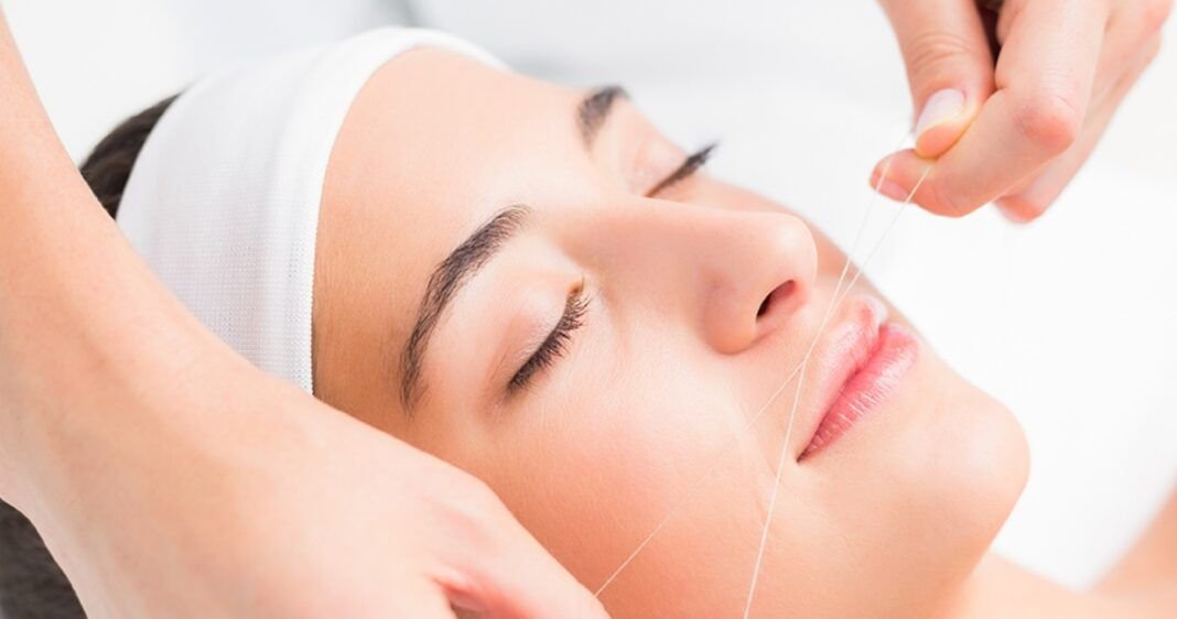 Upper lip threading